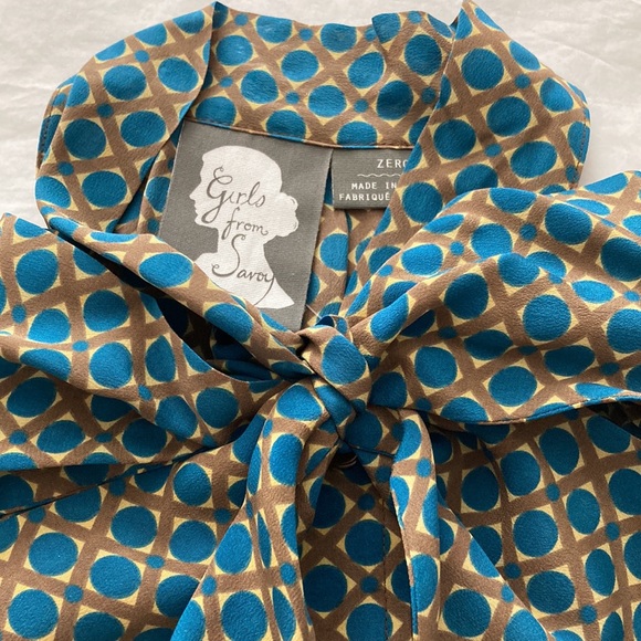 Anthropologie Girls from Savoy sleeveless bow tie silk top, size 0 - Picture 3 of 6